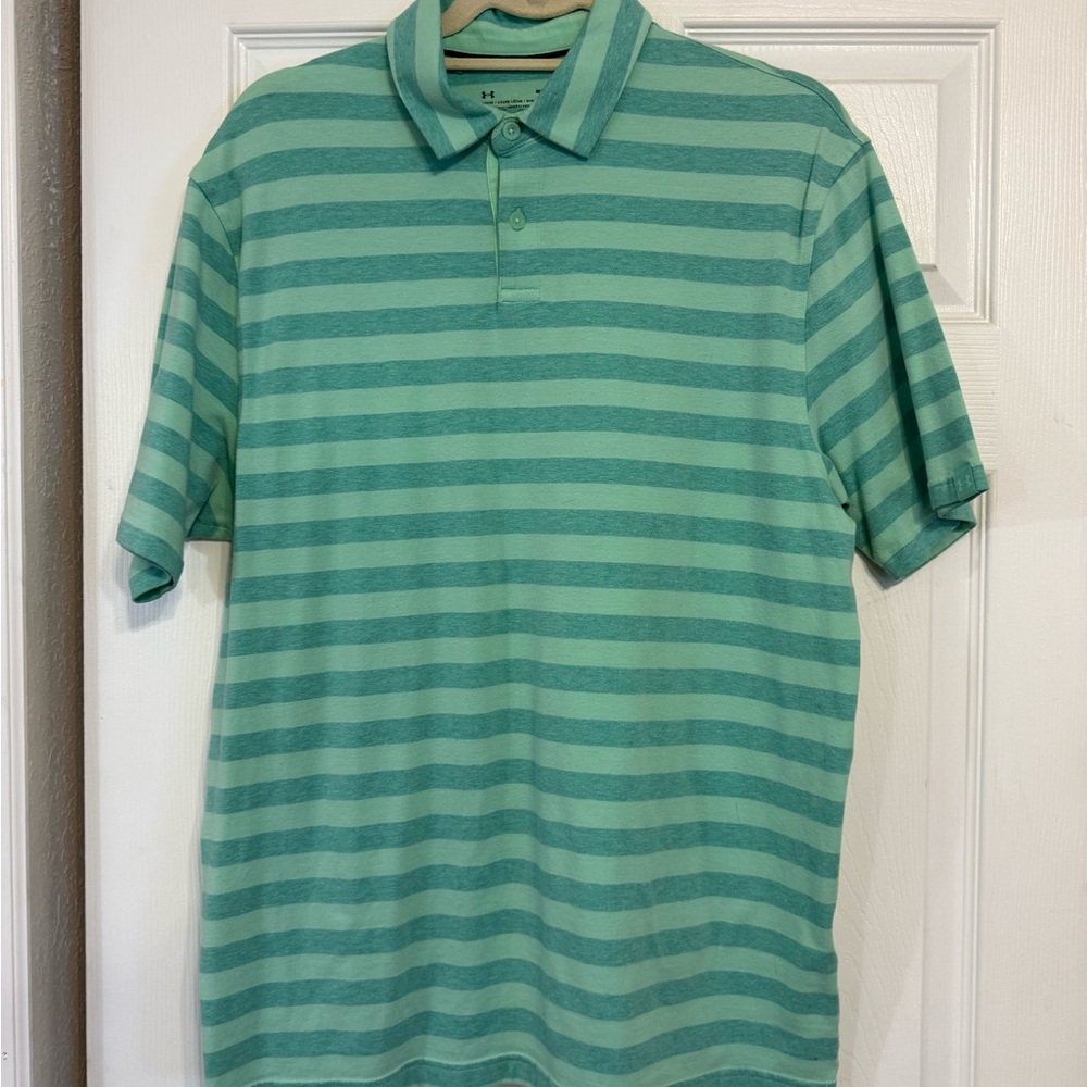 Under Armour Men's Teal Striped Polo Shirt